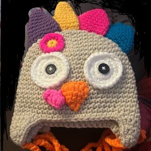 Hand Knit Baby Toddler Rooster / Turkey Hat NEW! 🐓🐓🐔🐔